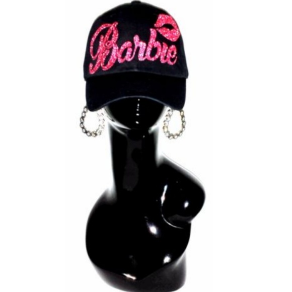 Barbie with Sexy Lips on Black Fitted Adj. B-Ball - Picture 3 of 6